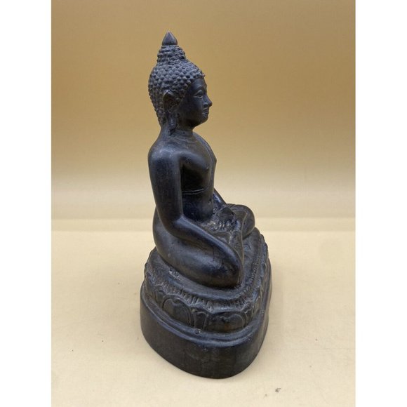 Buddha Bronze Statue Seated Shakyamuni in the Bhumisparsha Touching Earth 6.5” - Picture 6 of 10